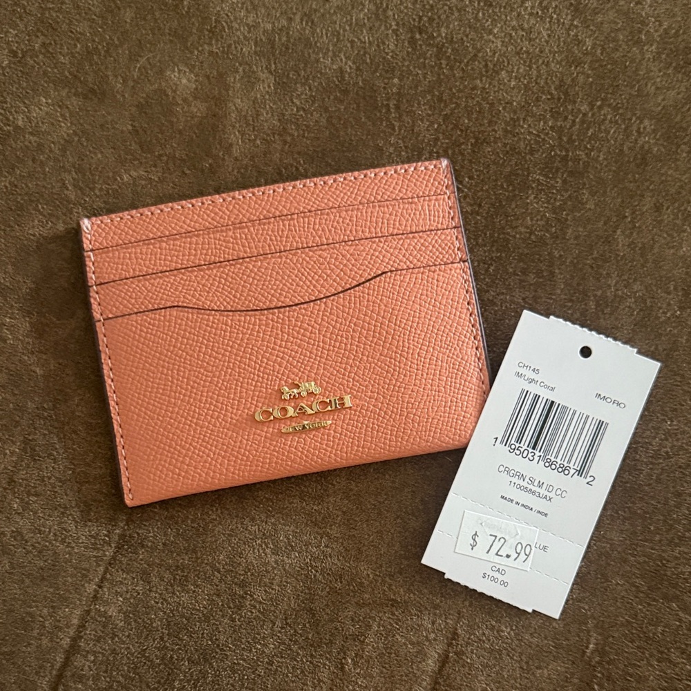 Coach Peach Card Holder